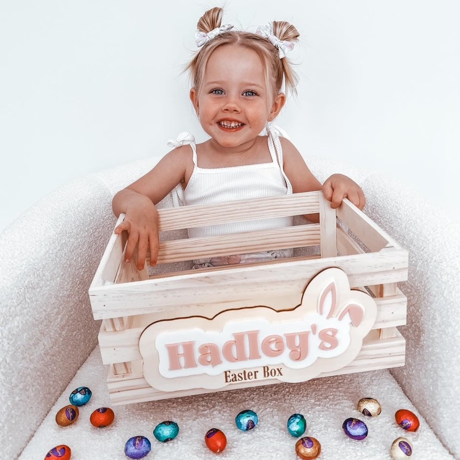 PLAQUE ONLY Easter Crate Plaque | made to fit Medium Timber Kmart Crate