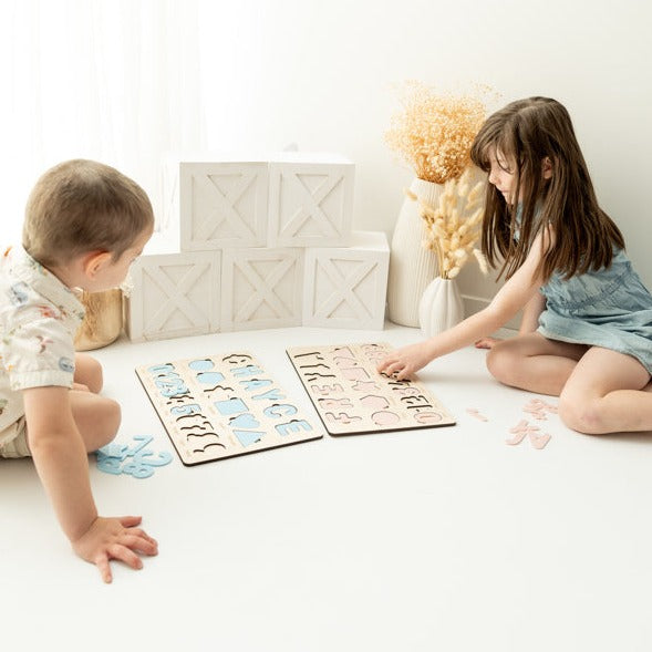 Personalised Puzzle, name, shapes and numbers