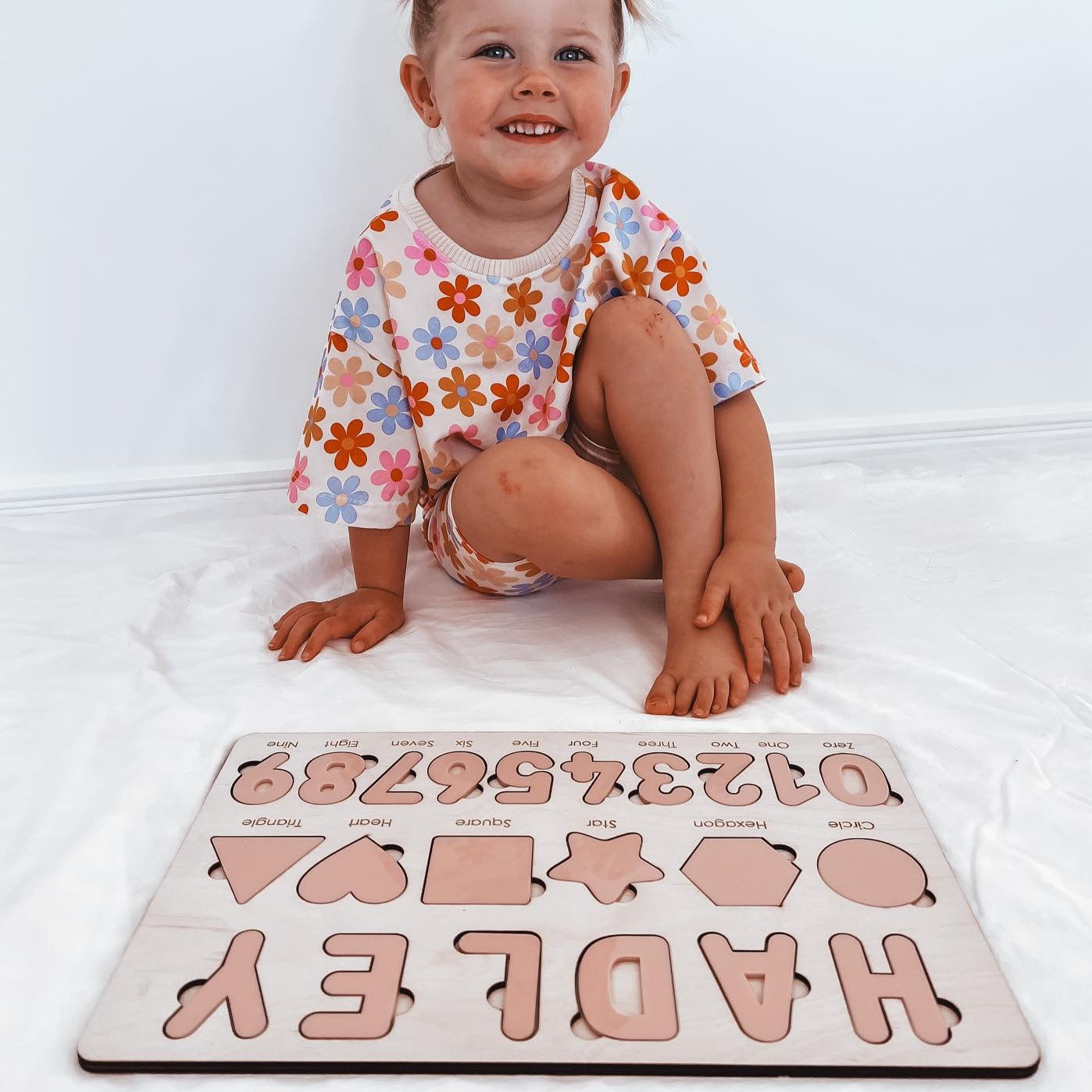 Personalised Puzzle, name, shapes and numbers