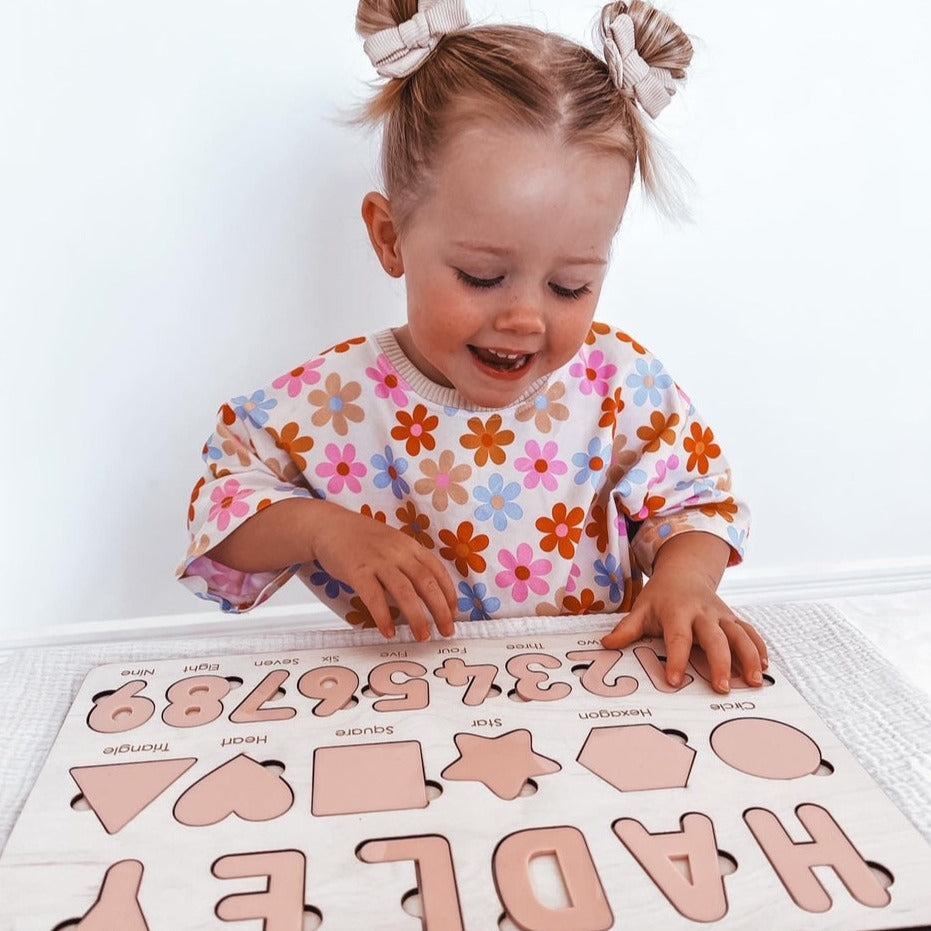 Personalised Puzzle, name, shapes and numbers