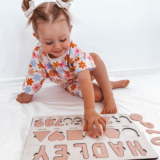 Personalised Puzzle, name, shapes and numbers
