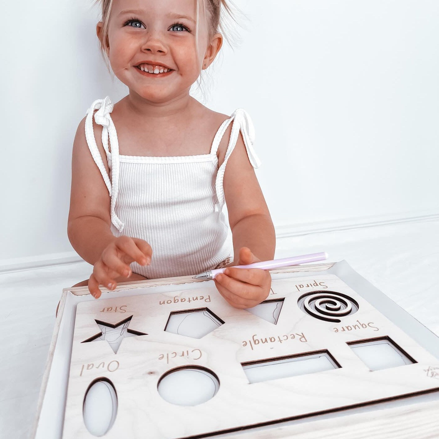 Timber Tracing Stencils | Alphabet Lower and Upper Case | Shapes | Numbers