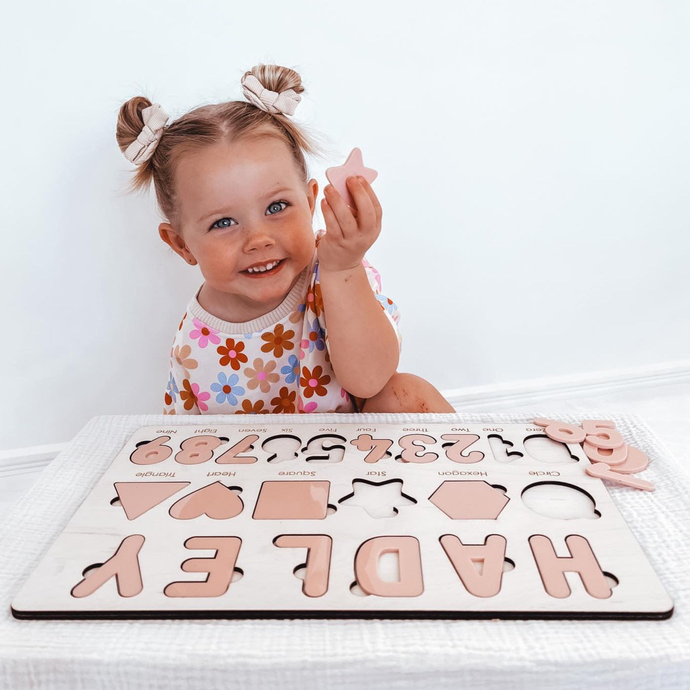 Personalised Puzzle, name, shapes and numbers