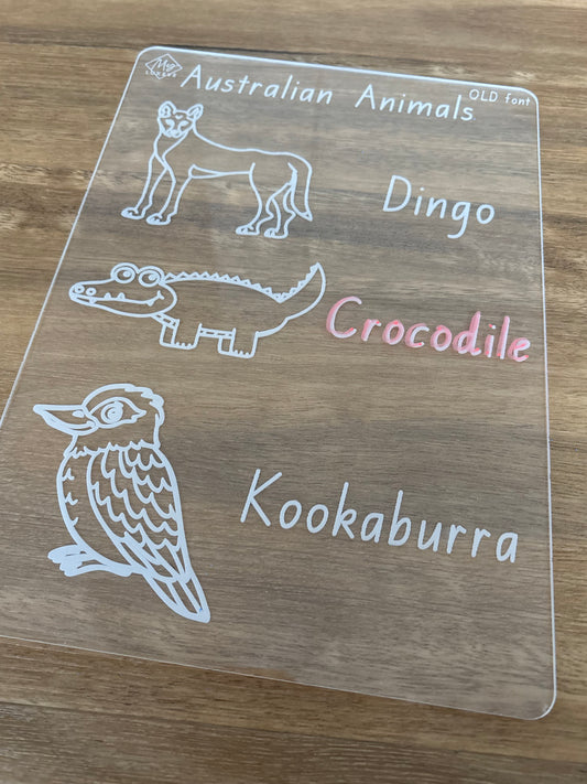 Australian Animals (Dingo, Crocodile, Kookaburra) Tracing Board