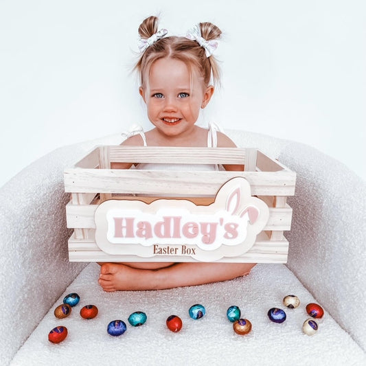 PLAQUE ONLY Easter Crate Plaque | made to fit Medium Timber Kmart Crate