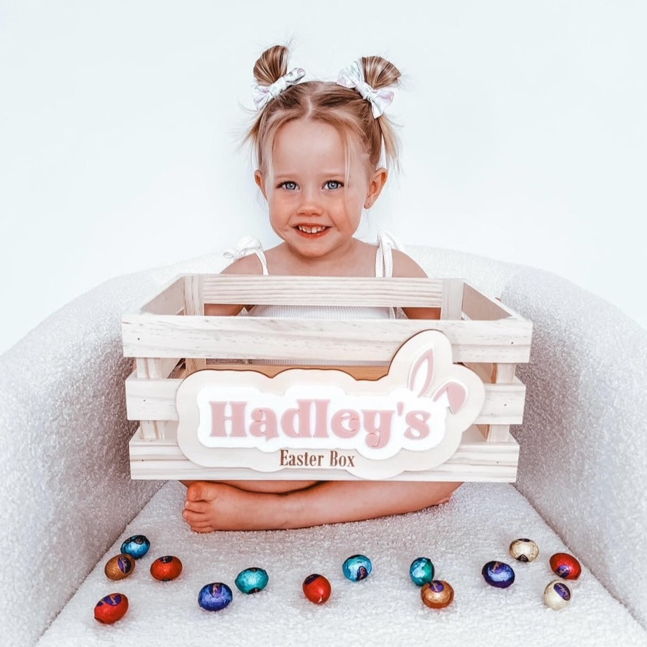 PLAQUE ONLY Easter Crate Plaque | made to fit Medium Timber Kmart Crate