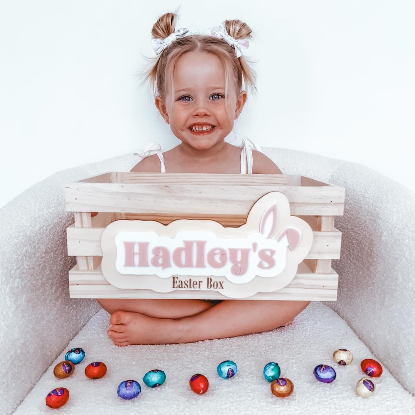 PLAQUE ONLY Easter Crate Plaque | made to fit Medium Timber Kmart Crate
