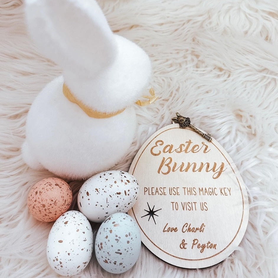Easter Bunny Magical Key with eggs and bunny props
