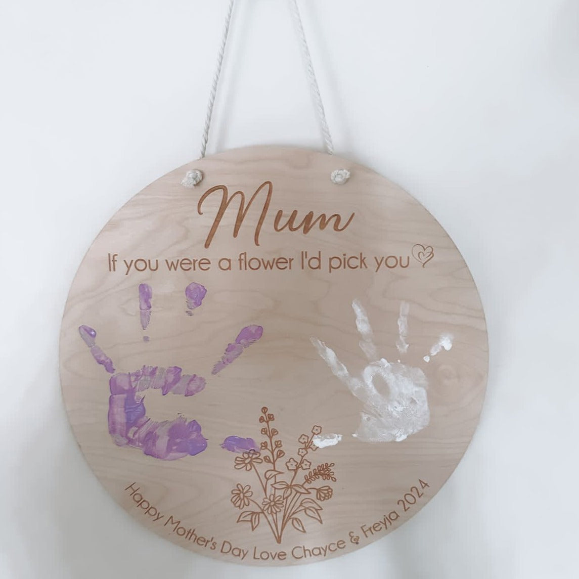 Flower Handprint Sign | Gift for Gran