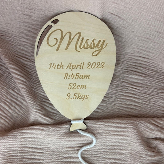 Balloon Announcement Birth Details