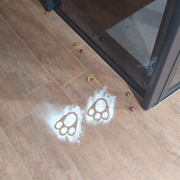Bunny Footprint made with stencils