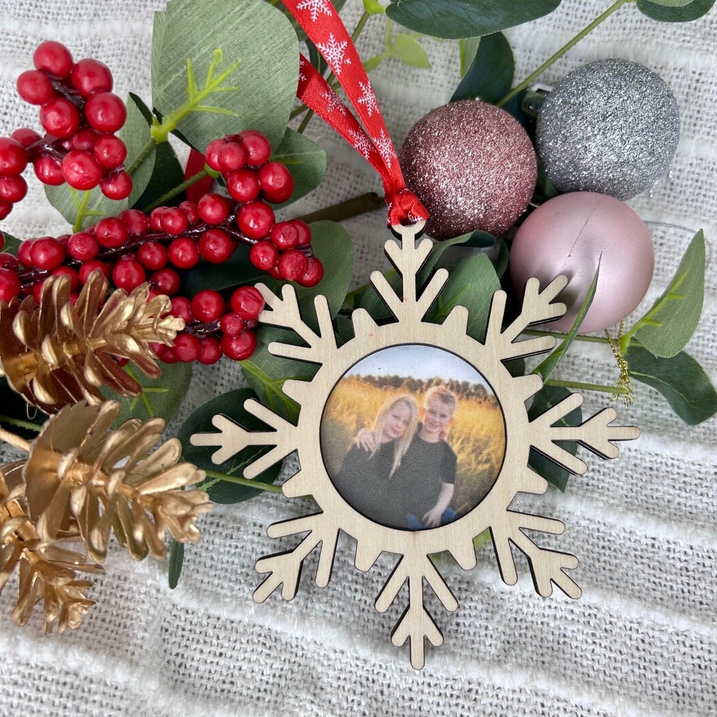 Snowflake Picture Christmas Ornament