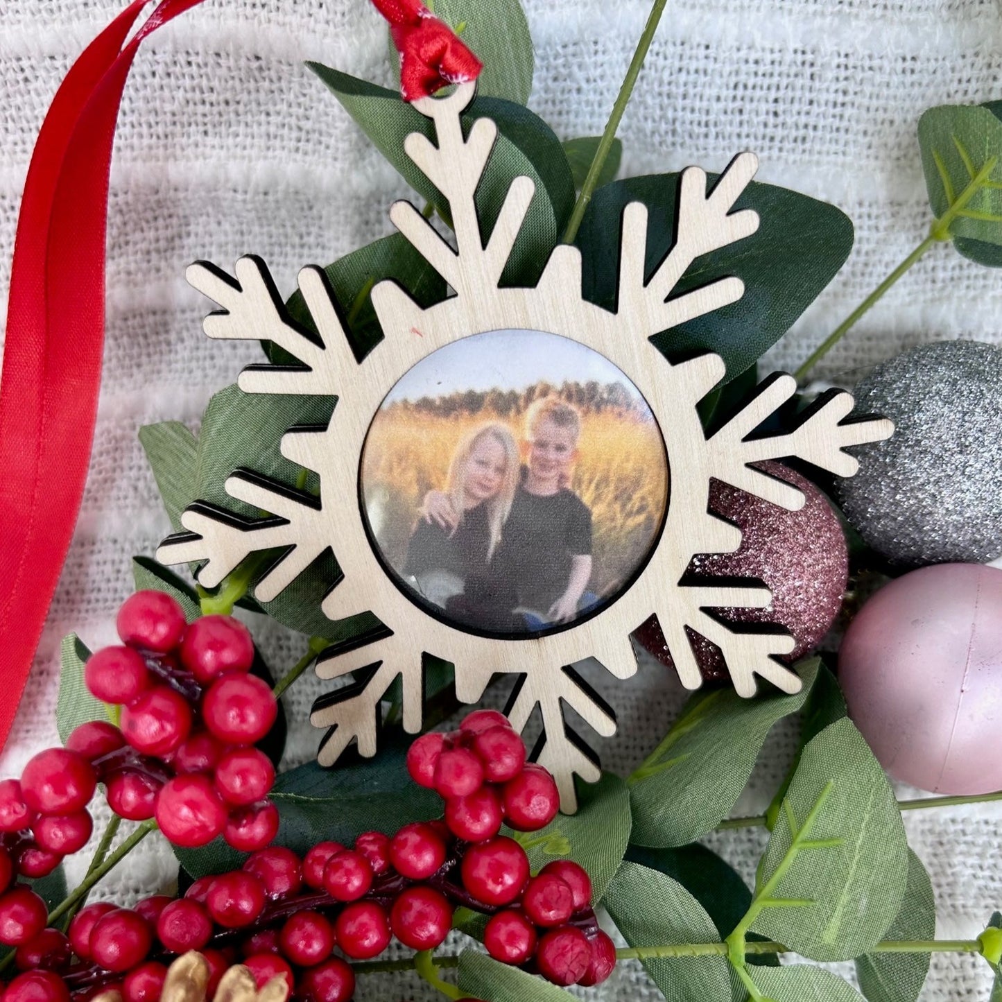 Snowflake Picture Christmas Ornament