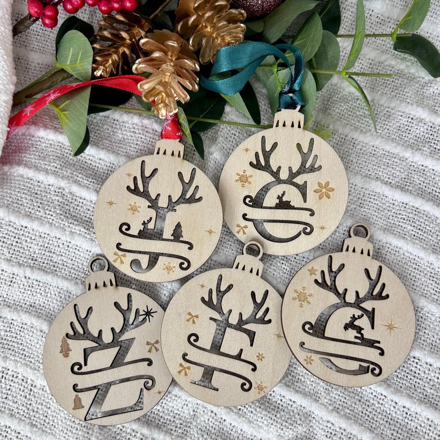 Initial Christmas Tree Ornament | Gift Tag