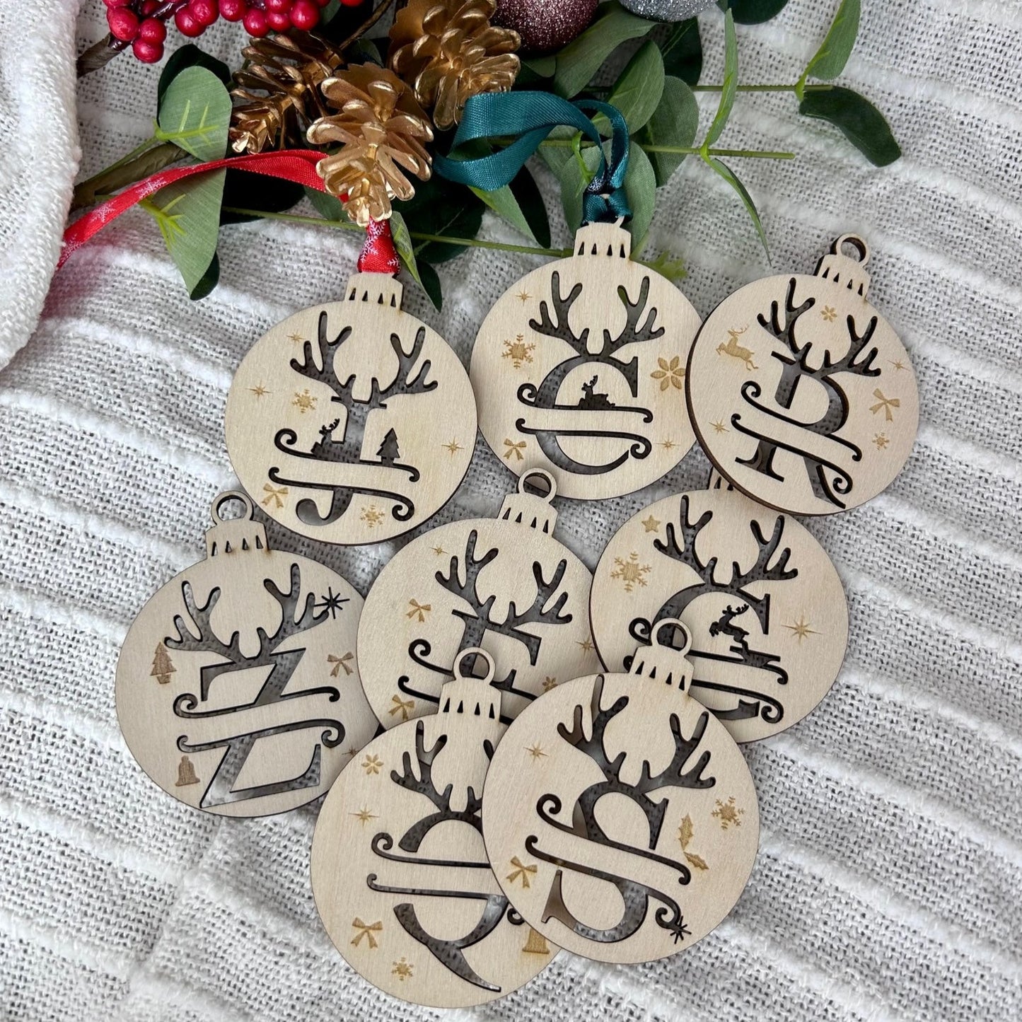 Initial Christmas Tree Ornament | Gift Tag