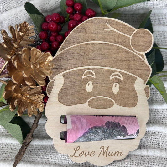 Santa Timber Money Holder