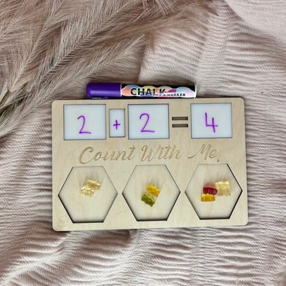 Count With Me Board + Chalk Marker pictured | Educational 