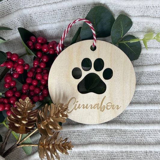 Cat Paw Christmas Bauble