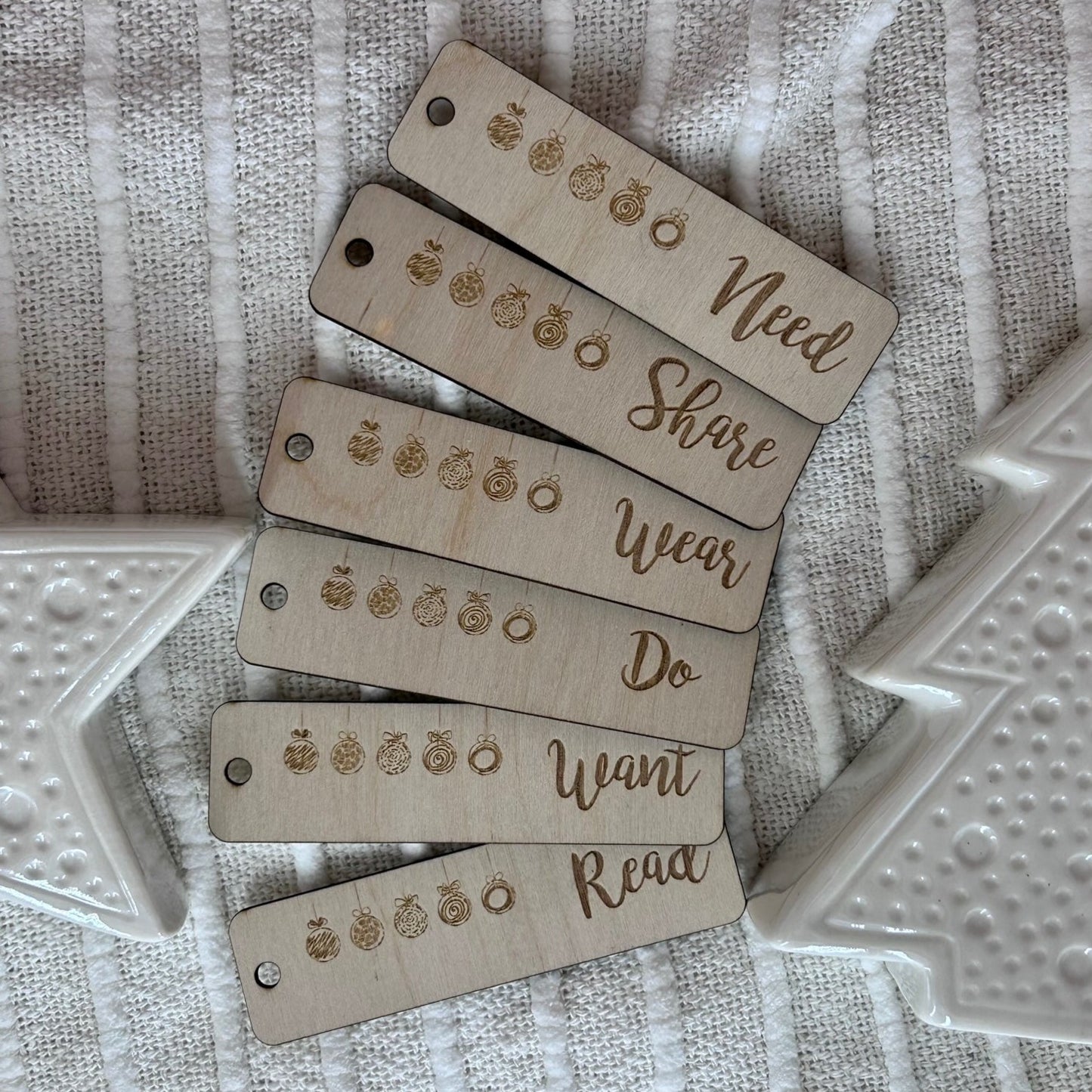 Christmas Mindful Tags, Christmas Bauble design, full set