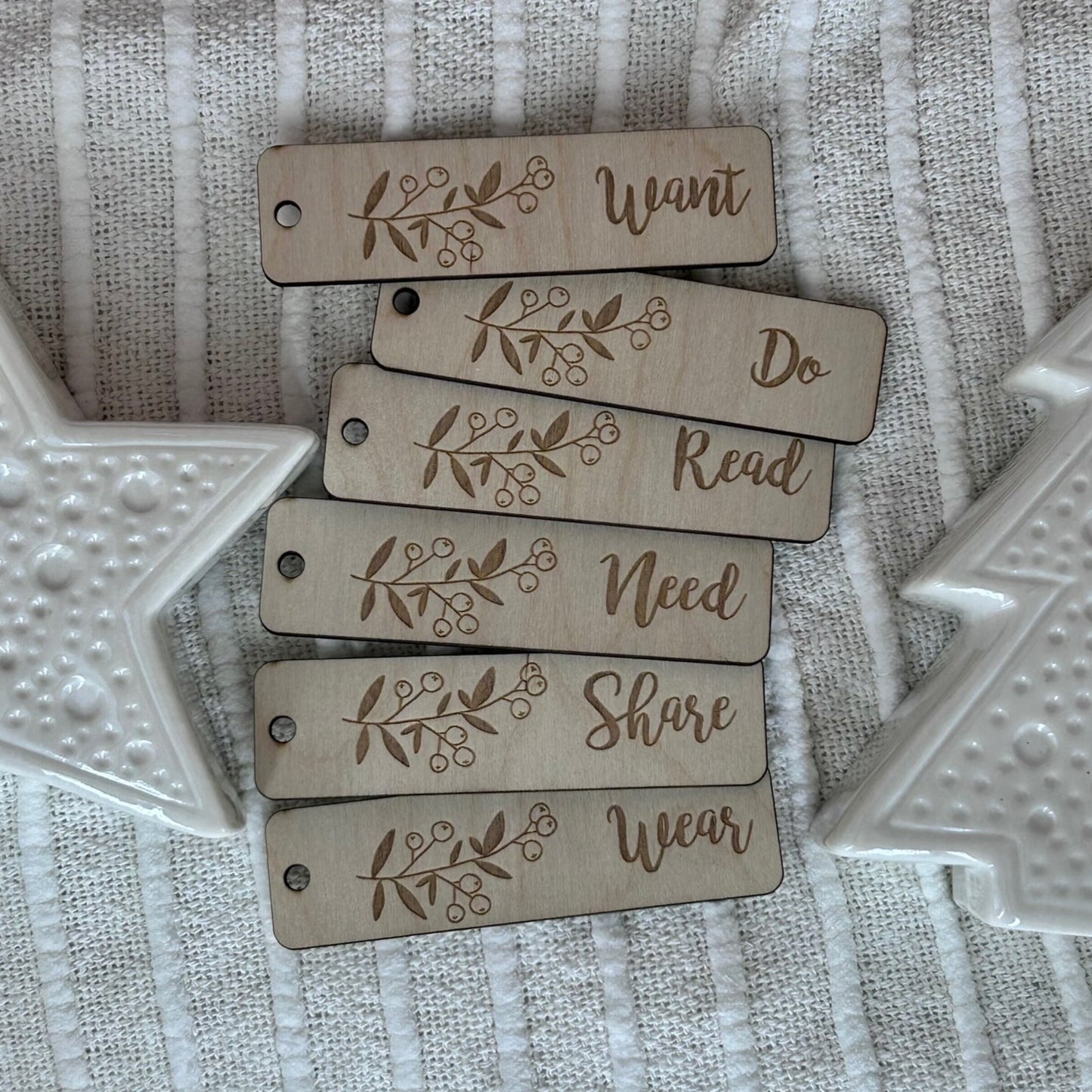 Christmas Mindful Tags, Christmas Mistletoe design, full set