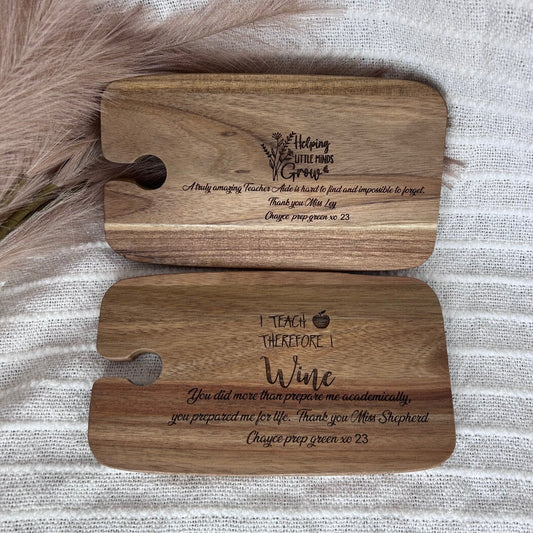 Teacher & Teacher Aide Wine & Cheese Board Personalised