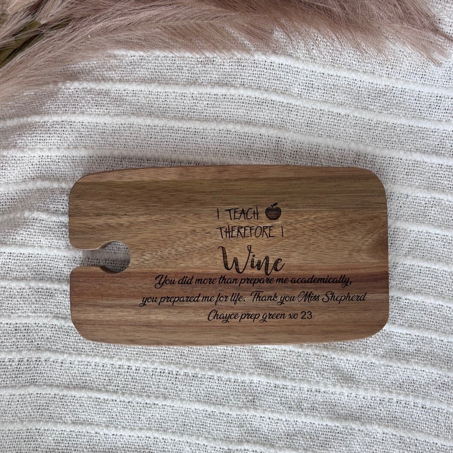 Teacher Wine & Cheese Board Personalised