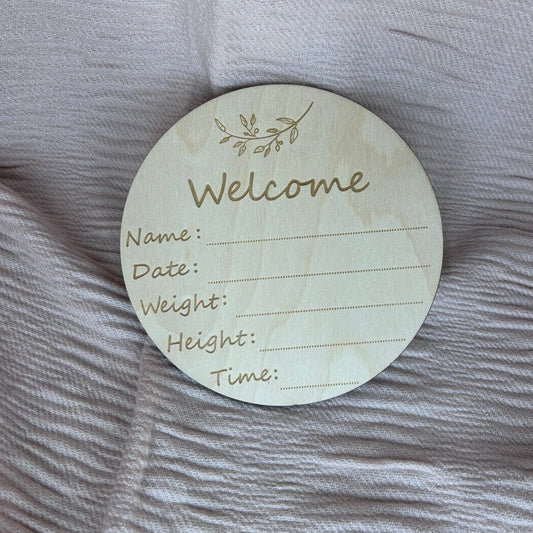 Birth Announcement Plaque - Circle Shape | Baby Announcement | Gifts for Baby