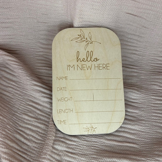 Birth Announcement Plaque - Rectangle | Gifts for Baby