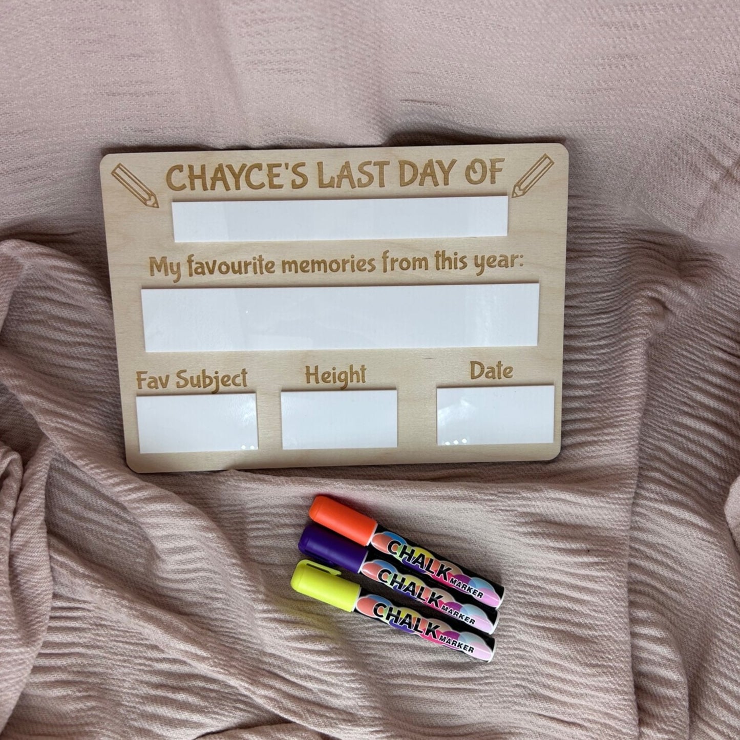 My Last Day Board - Personalised Pencil Theme