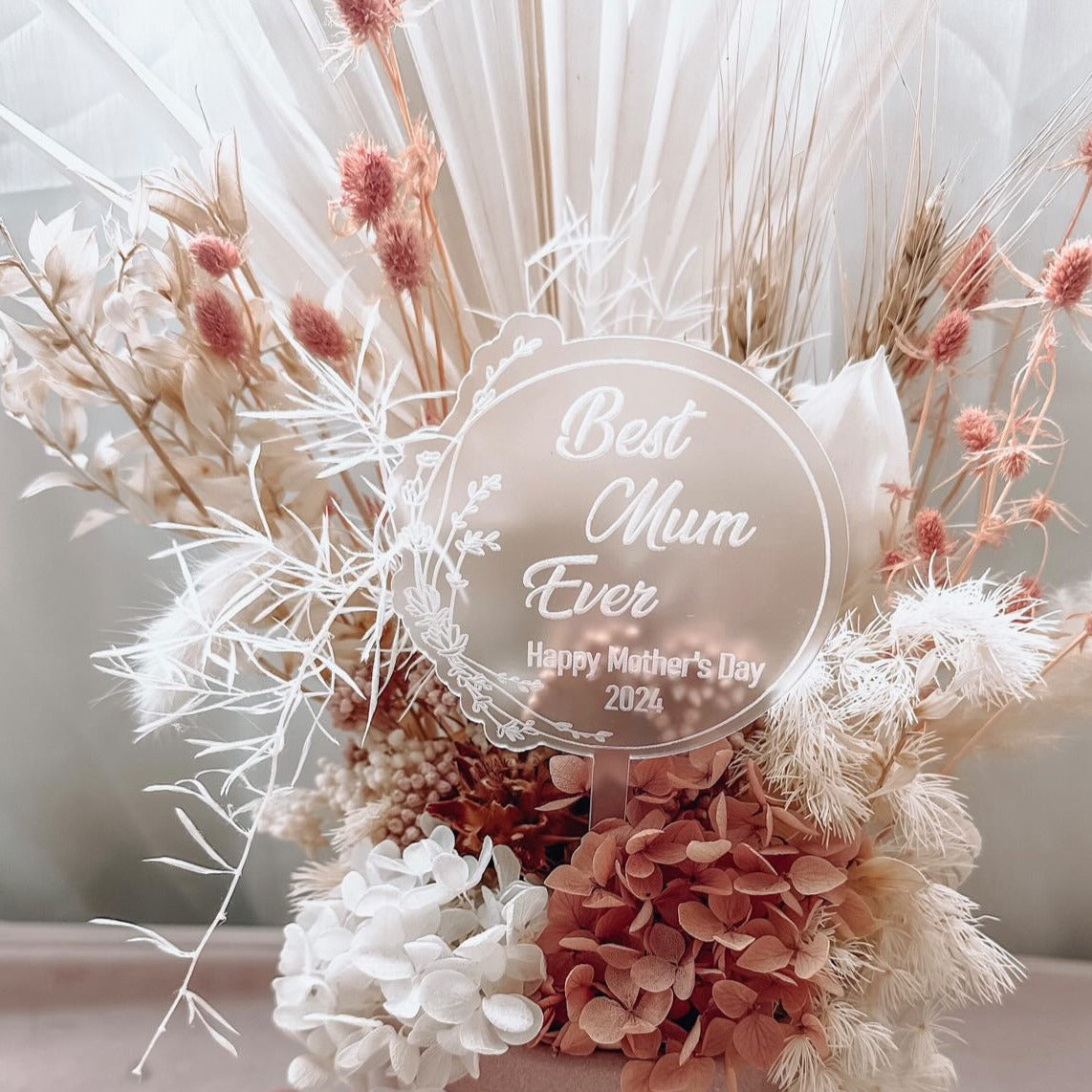 Frosted White Acrylic Mother's Day Plant Stake
