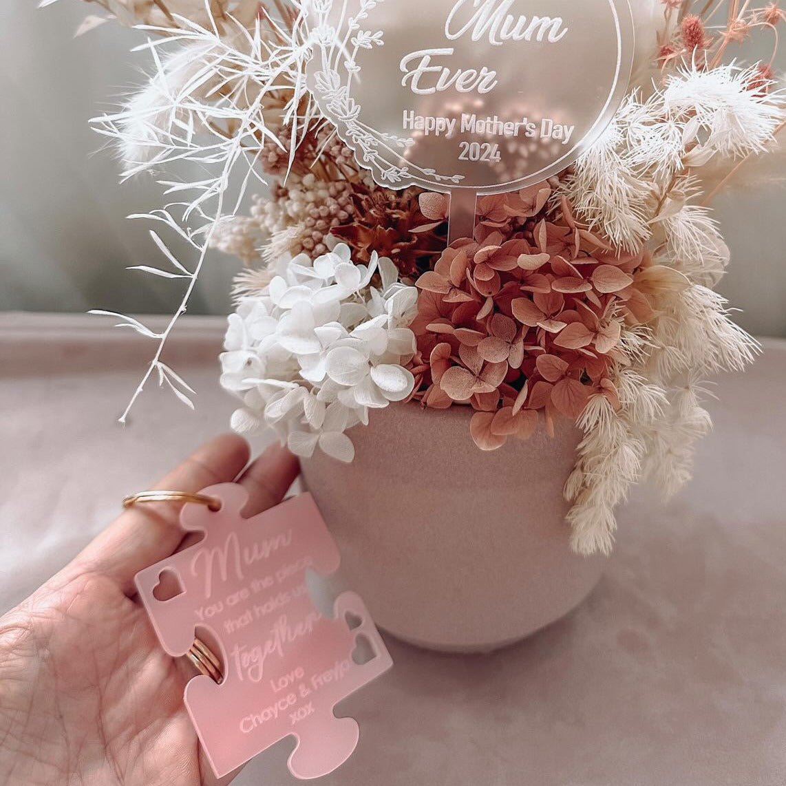 Personalised Puzzle Piece Keyring | Gifts for Mum