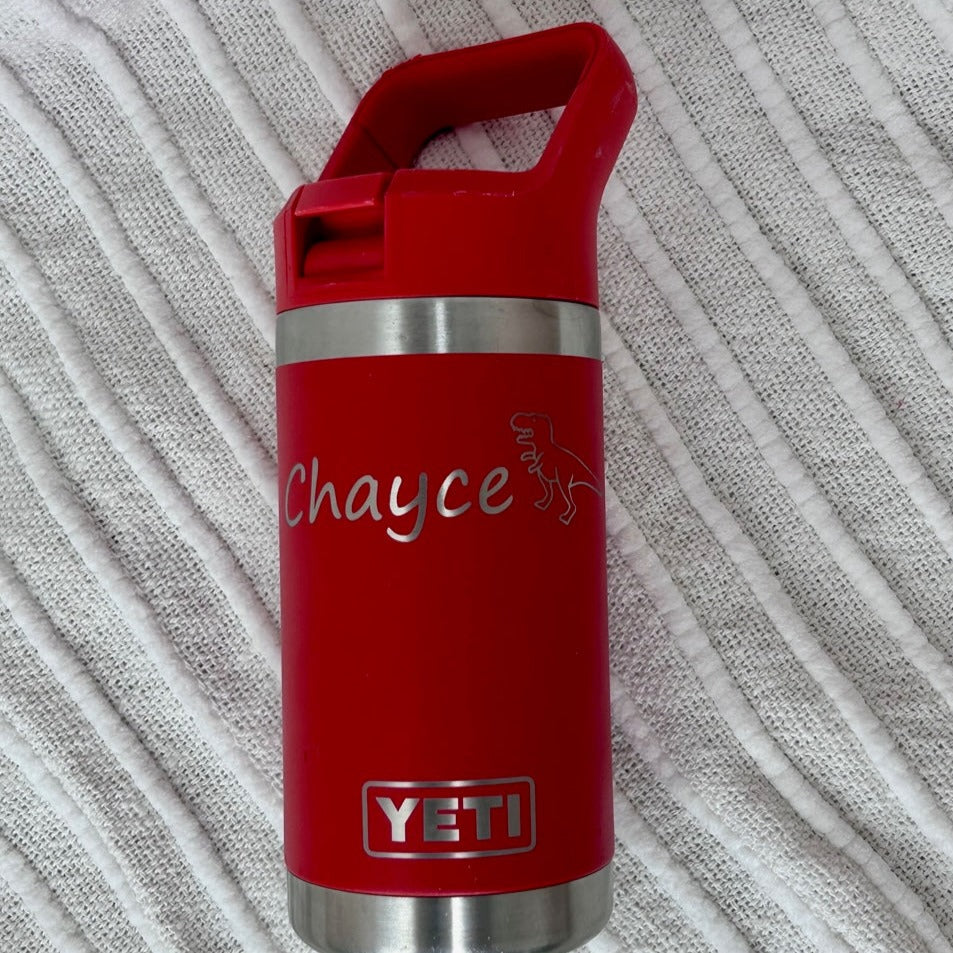 Red Yeti water bottle engraved