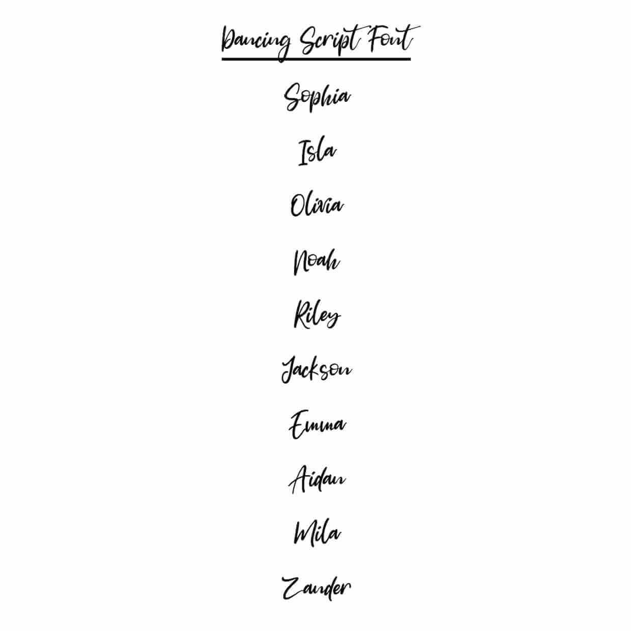 Dancing Script Font Example