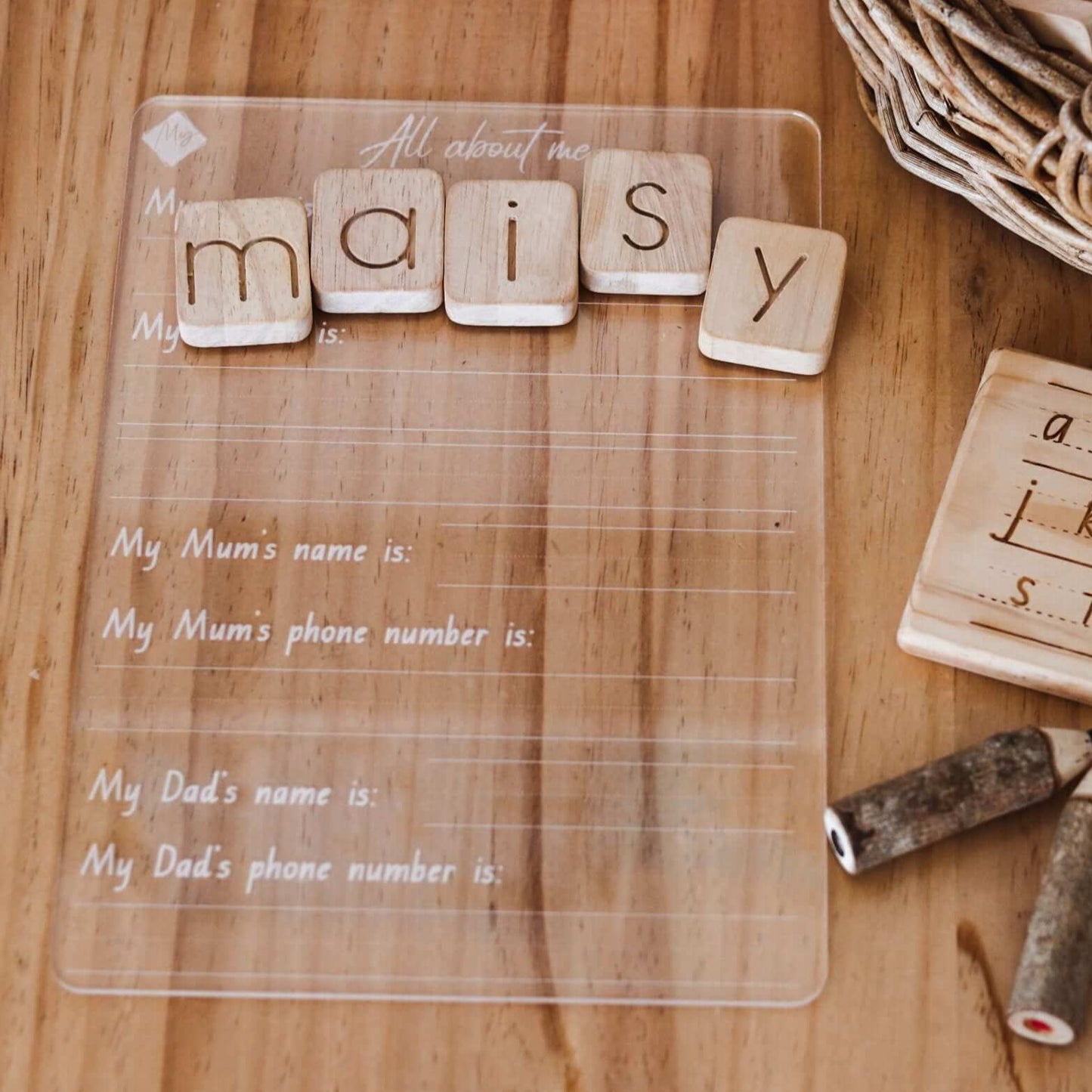 All About Me Educational Tracing Board