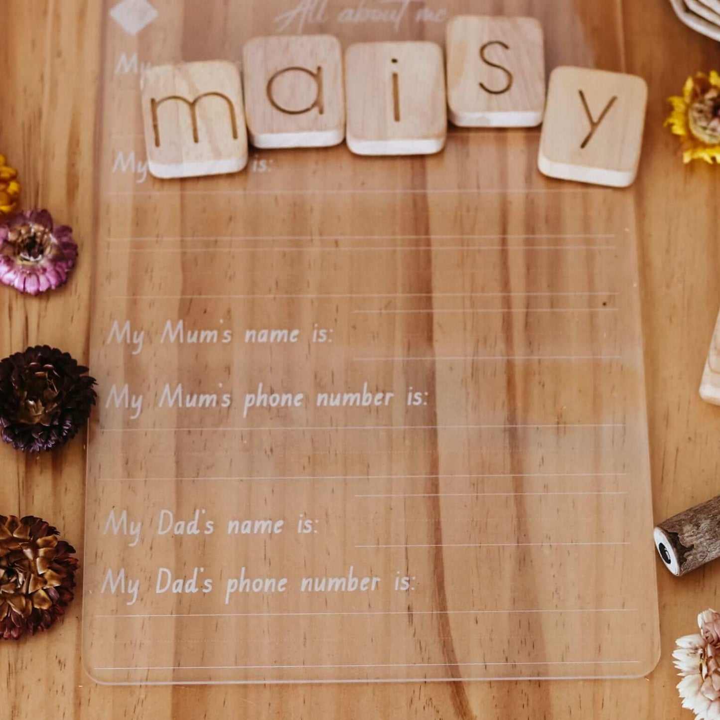 All About Me Educational Tracing Board