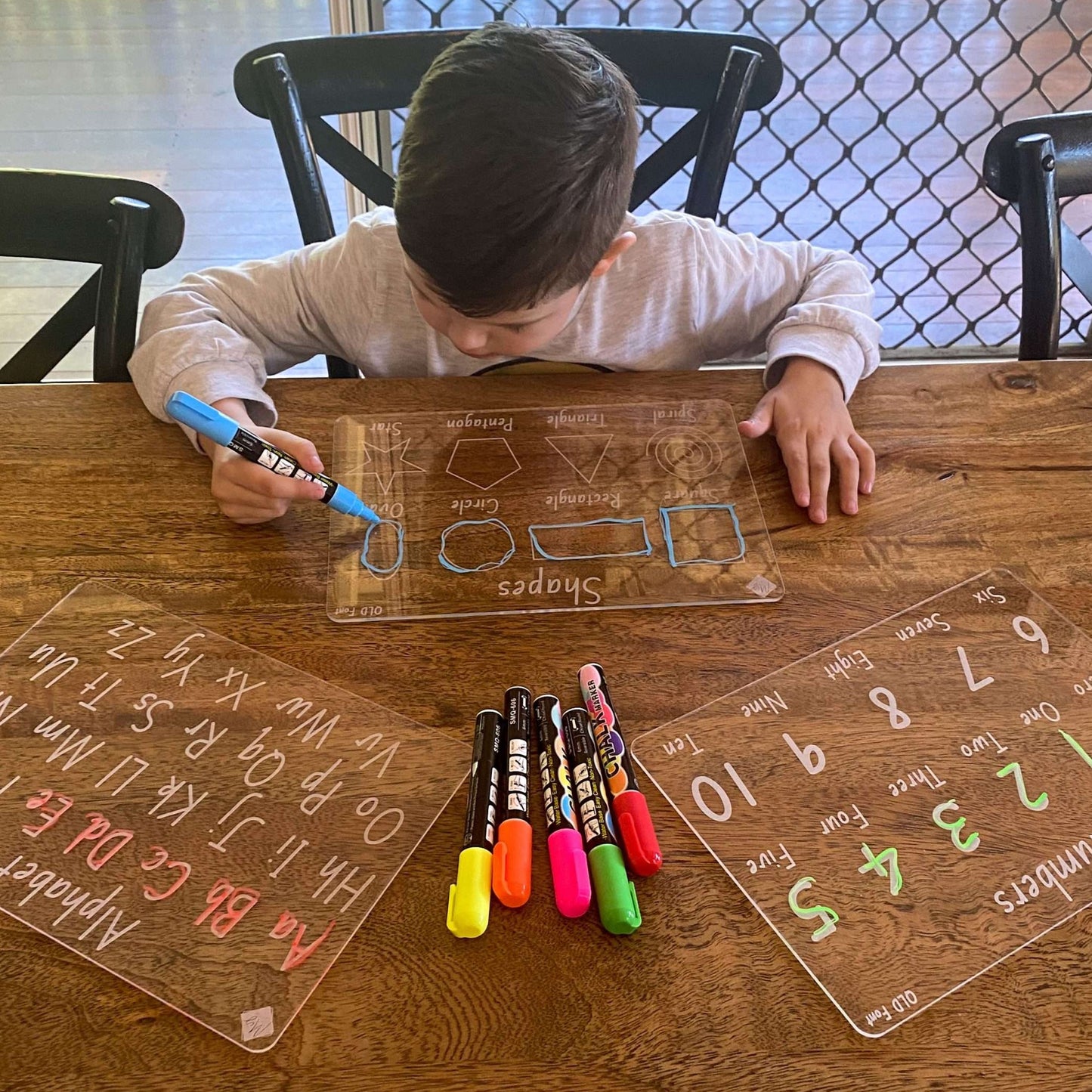 Shapes, Alphabet and Numbers Tracing Board Bundle