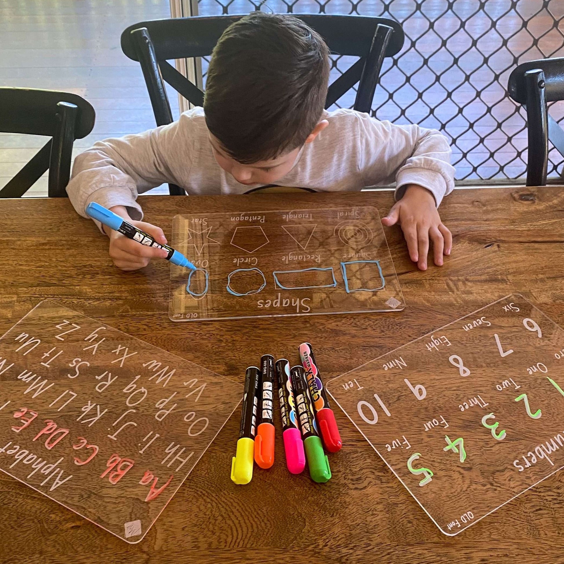 Shapes, Alphabet and Numbers Tracing Board Bundle