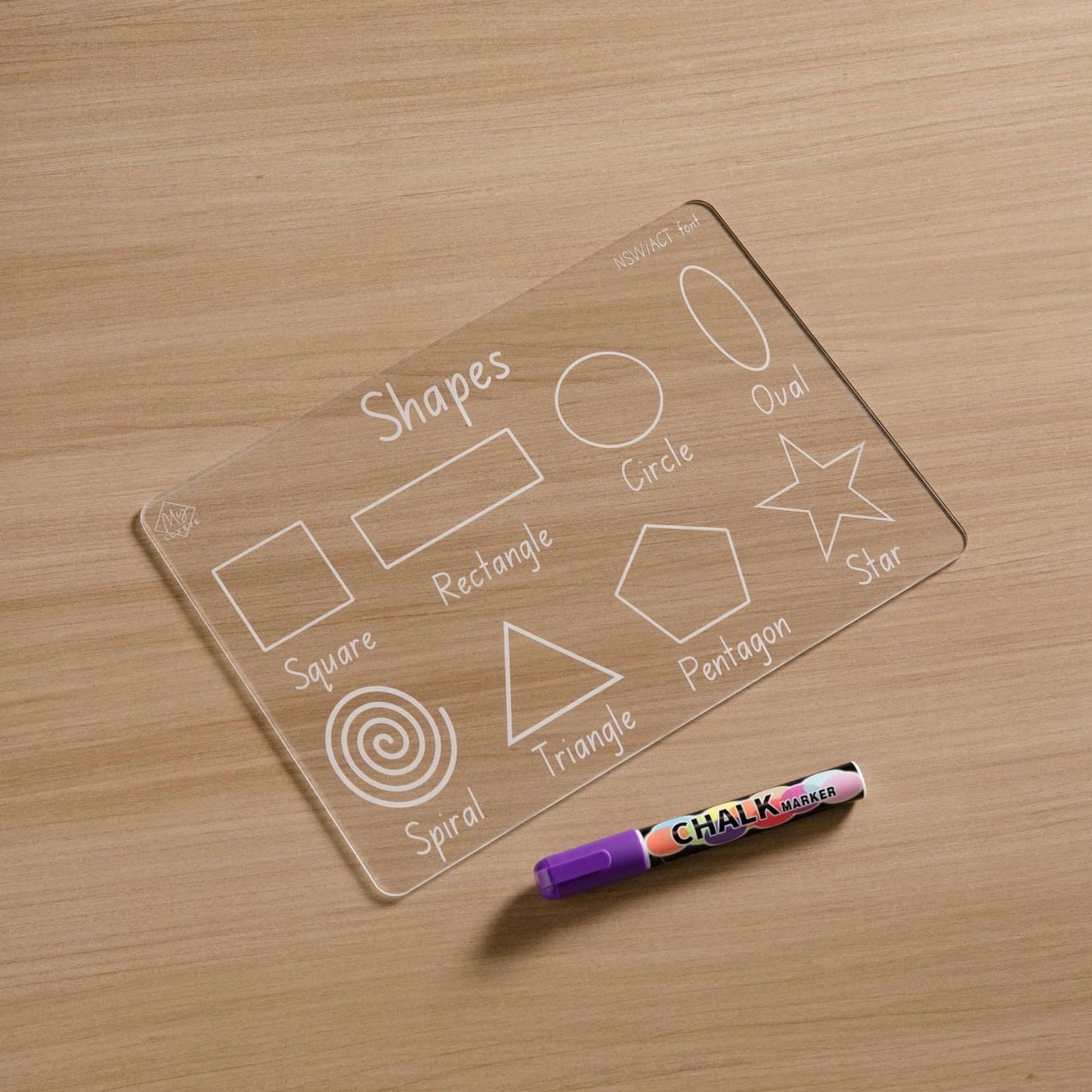 Shapes Tracing Learning Board