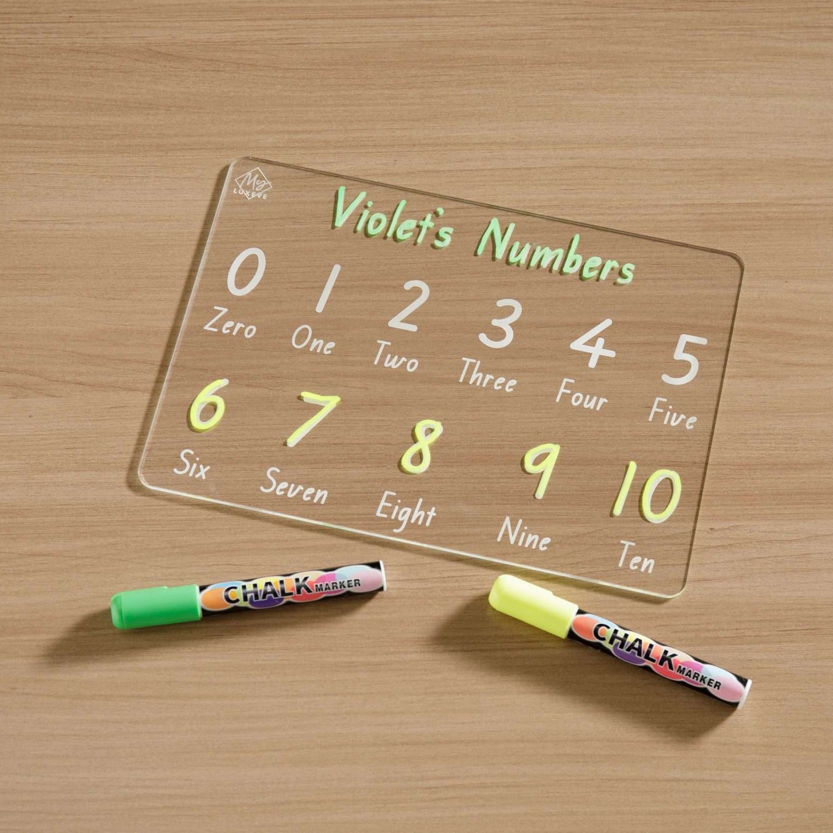 Personalised Numbers Learning Tracing Board