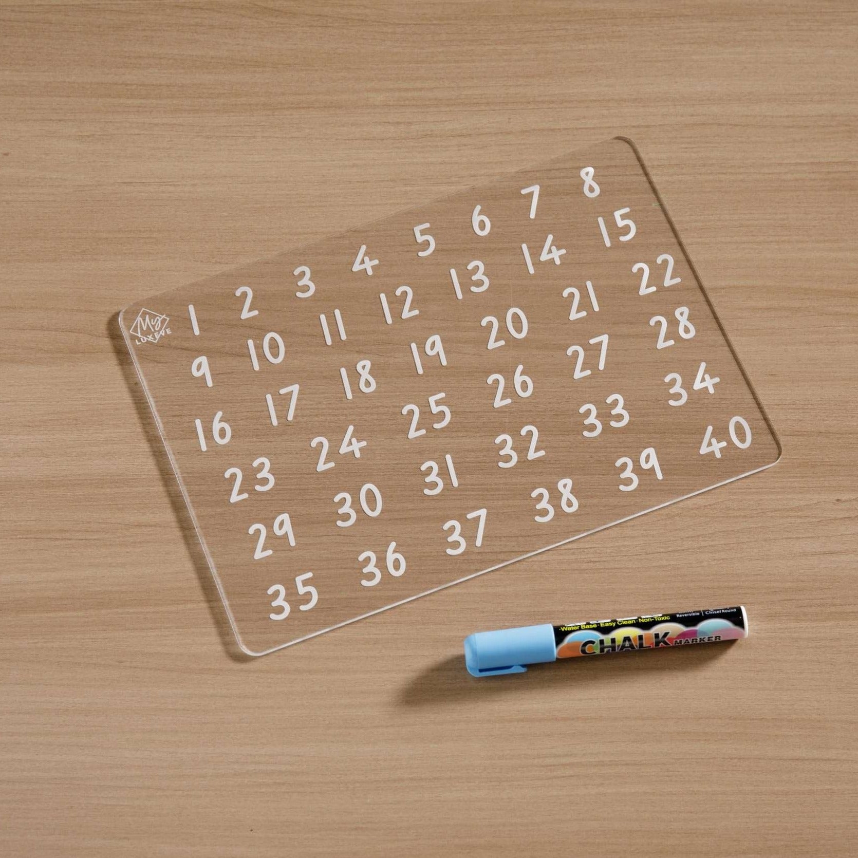 Numbers 1 - 40 Learning Tracing Board