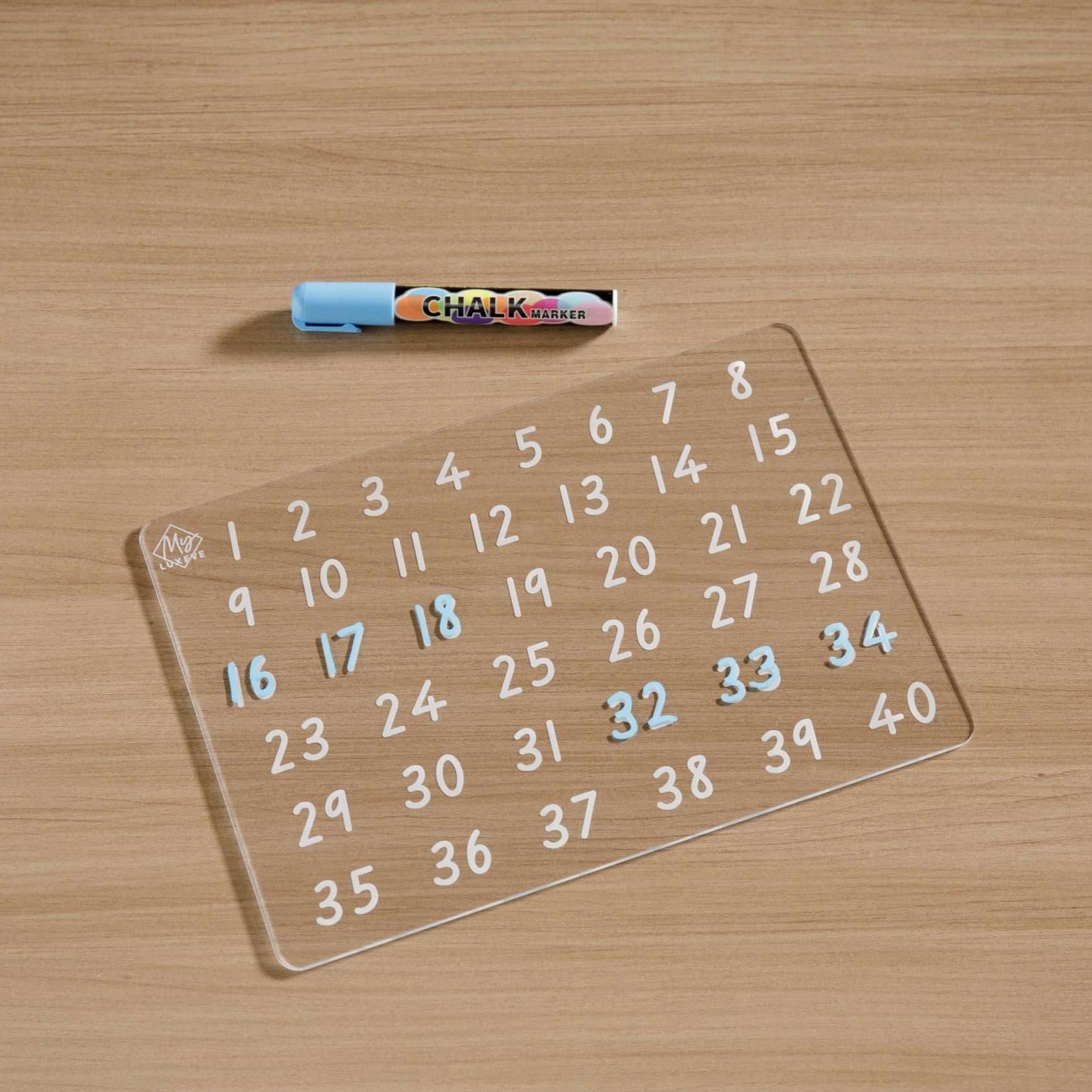 Numbers 1 - 40 Learning Tracing Board