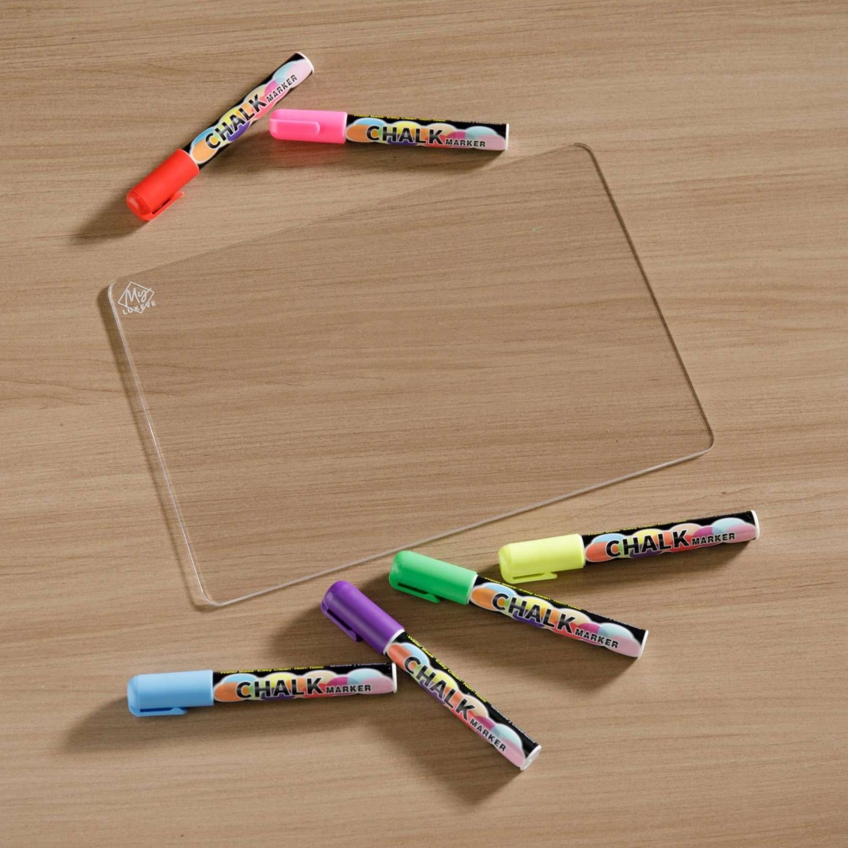 Blank Writing and Drawing Board with Chalk Markers