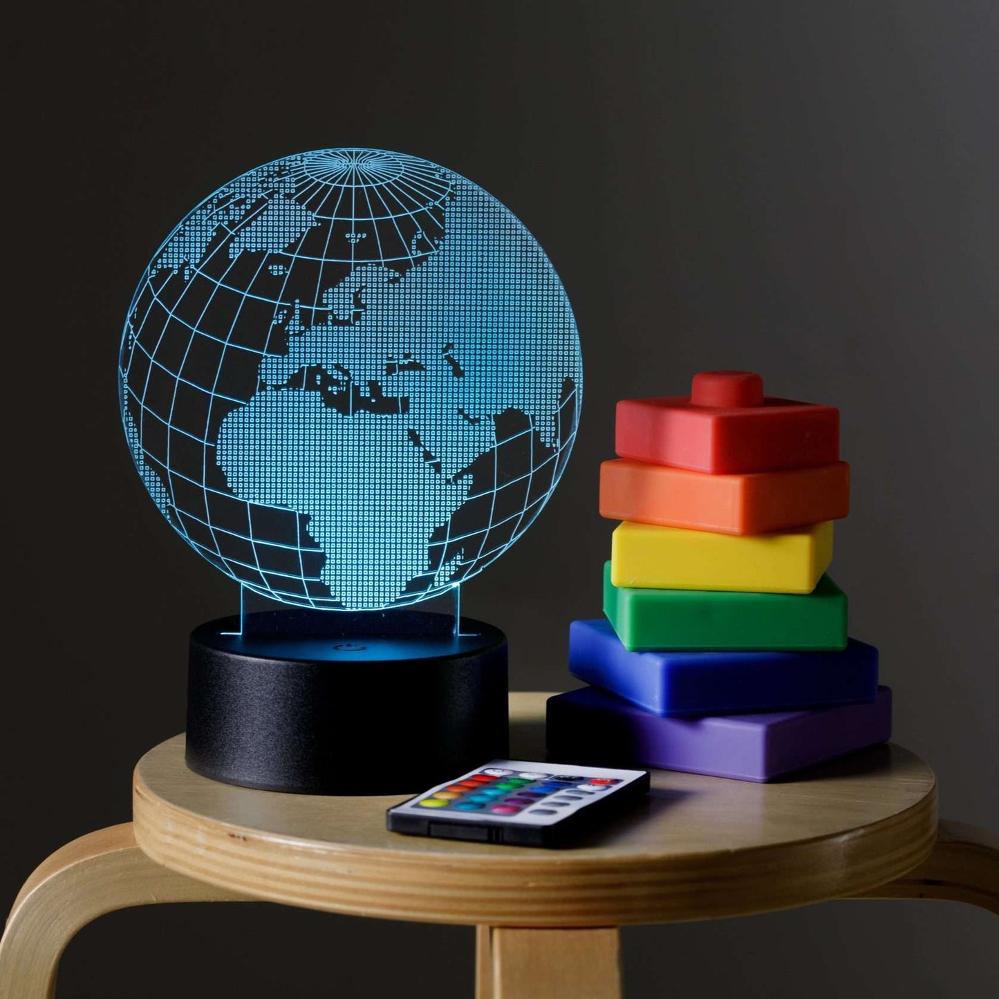 Globe Night Light with Black Base
