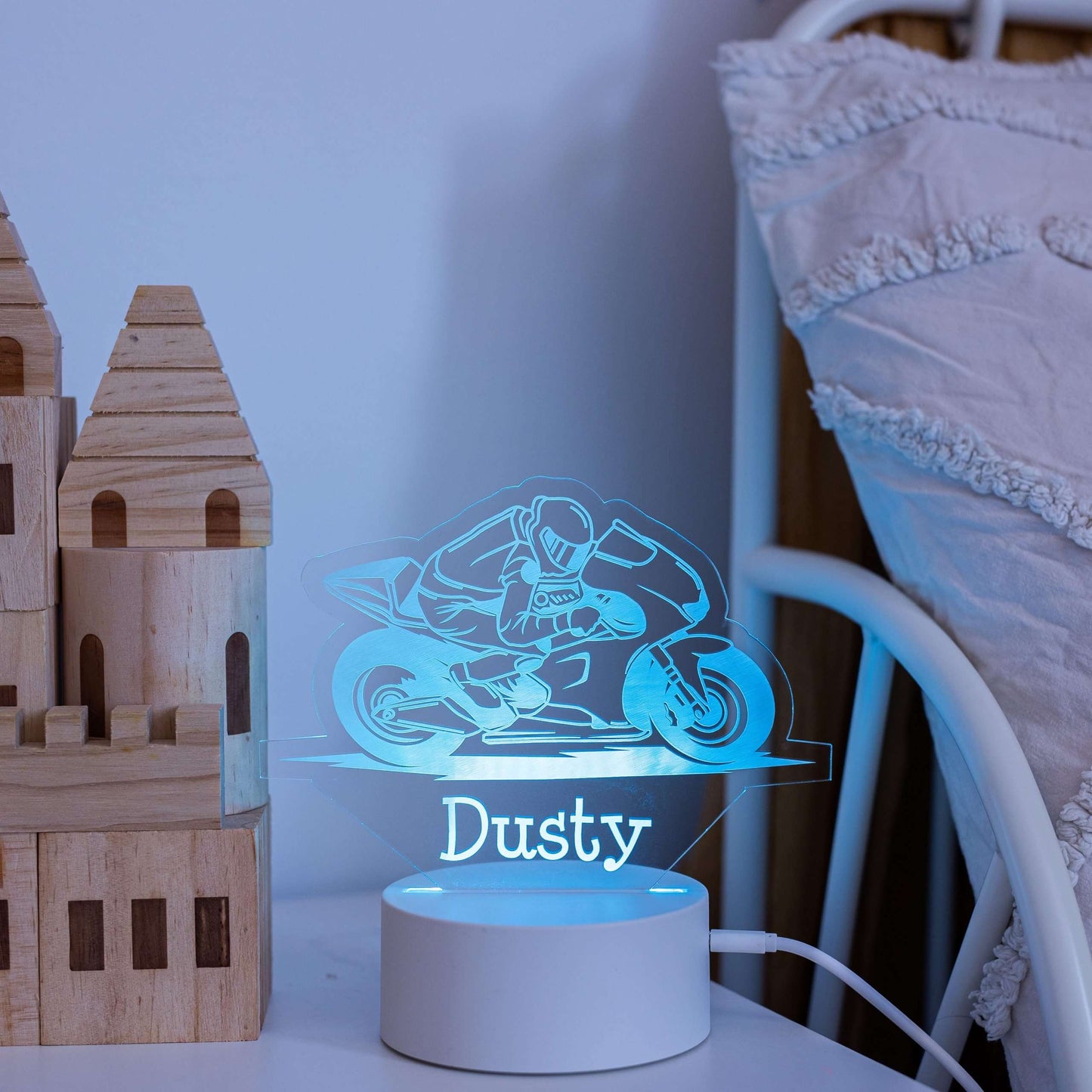 Motorbike Night Light with White Base