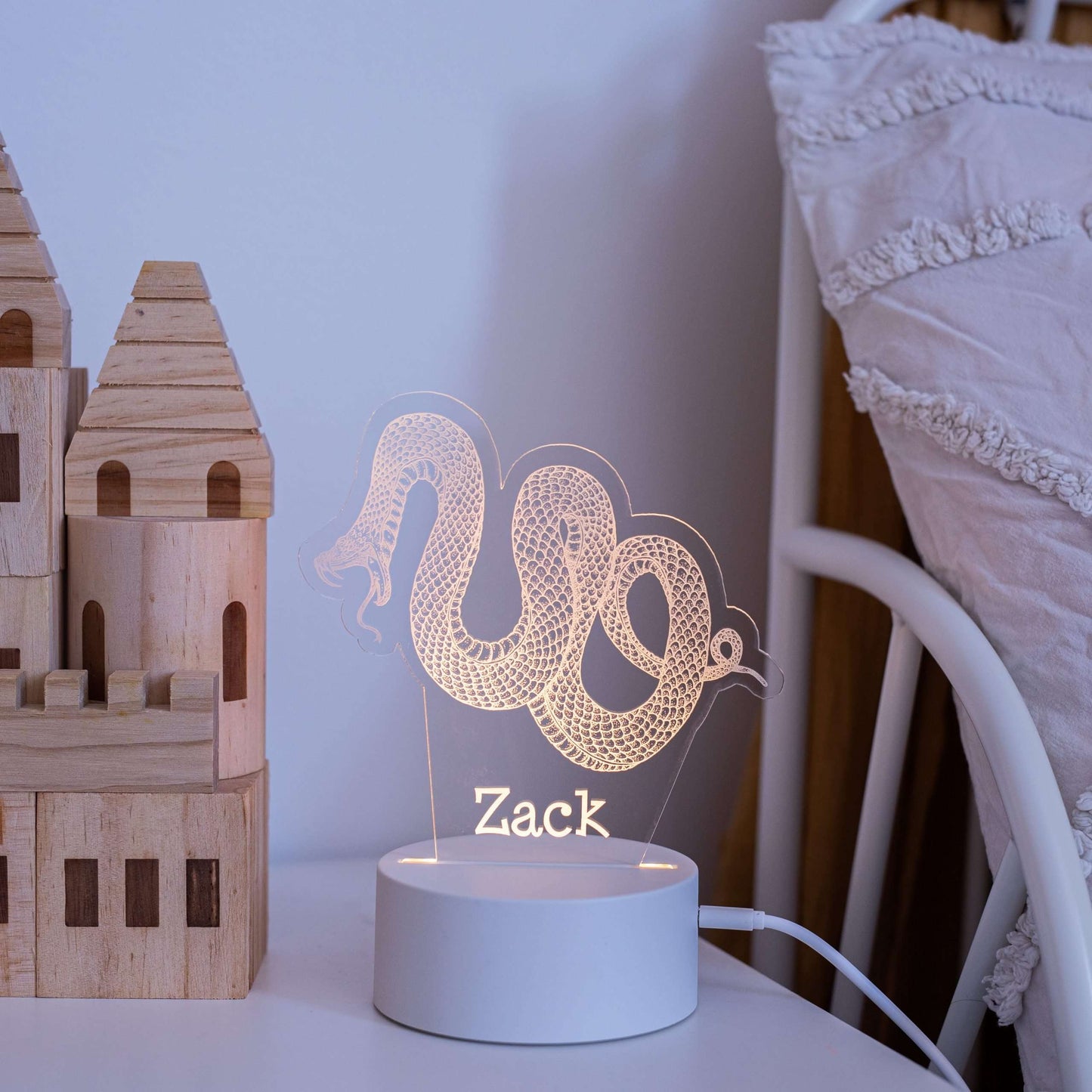 Snake Night Light with White Base