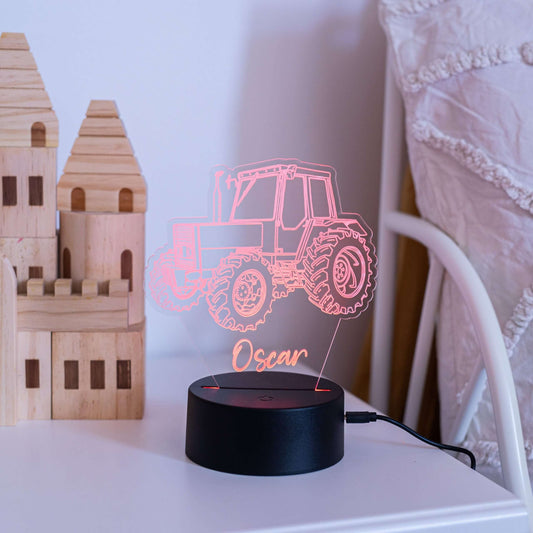 Tractor Night Light with Black Base
