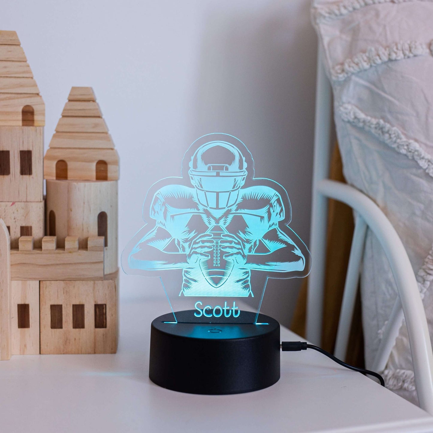 NFL Football Night Light with Black Base