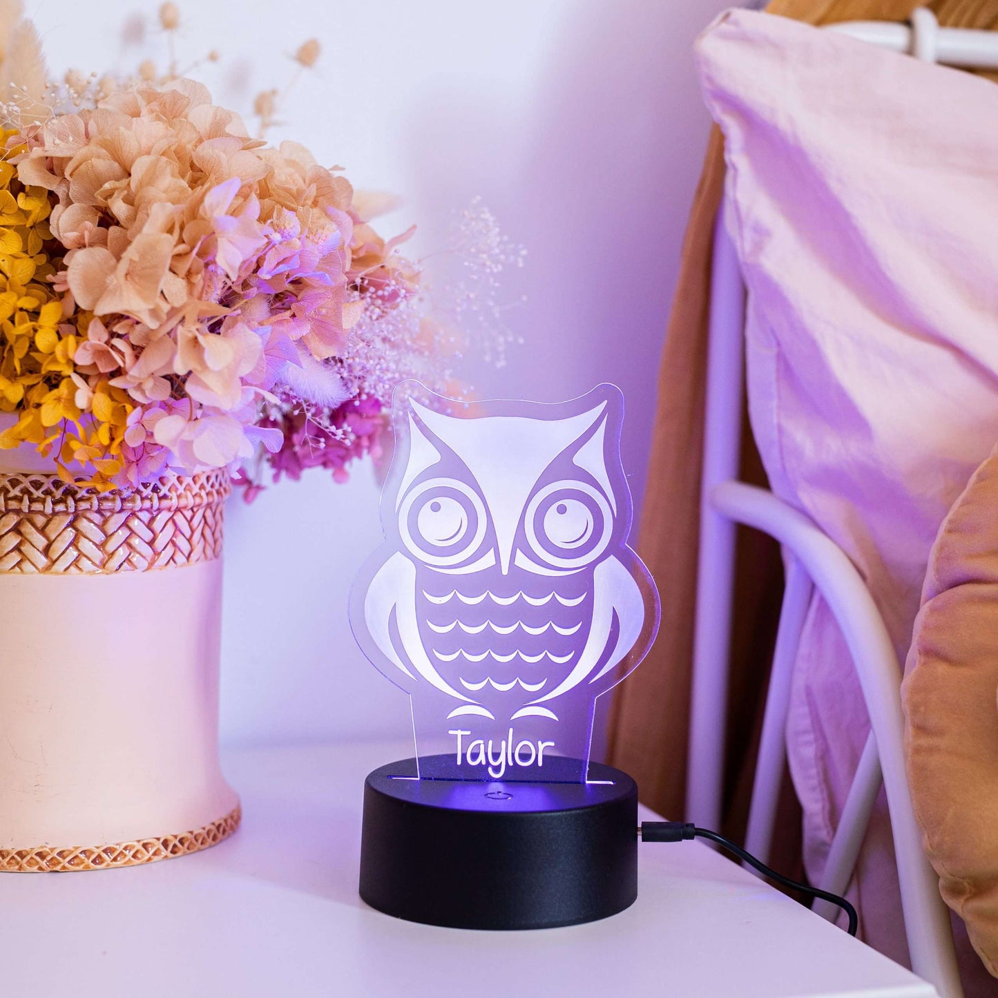 Owl Night Light with Black Base