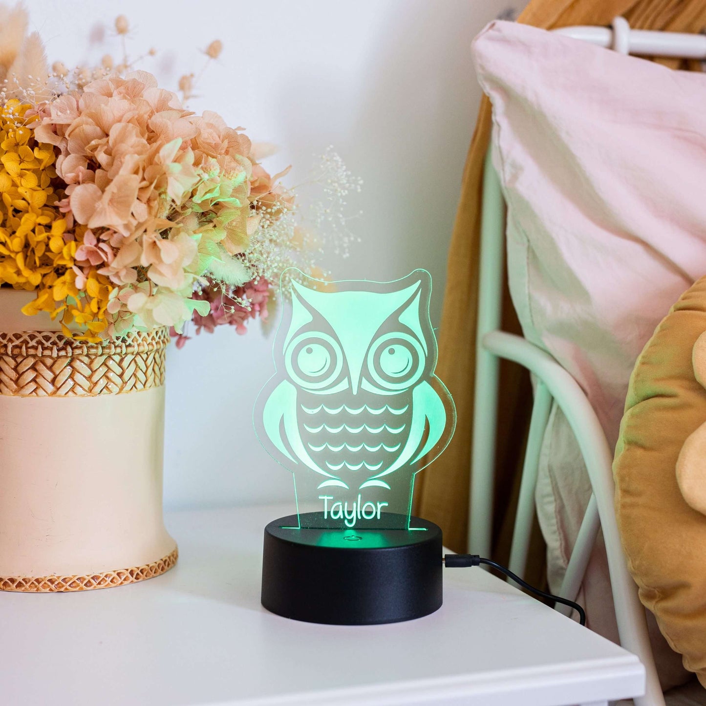 Owl Night Light with Black Base
