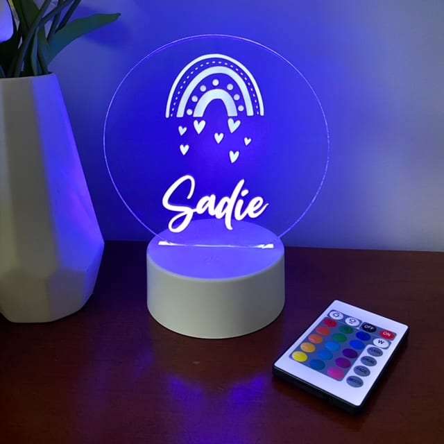 Rainbow Night Light with White Base